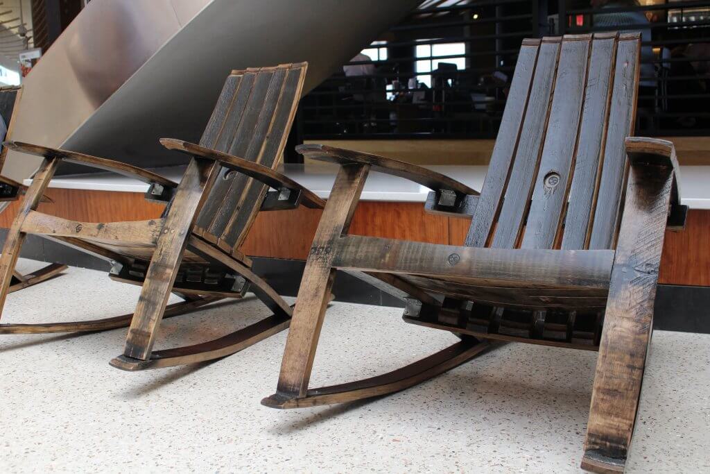 Bourbon barrel chairs at Louisville Muhammad Ali International