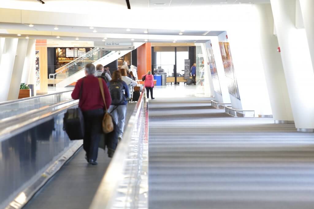 Moving walkway at Louisville Muhammad Ali International Airport