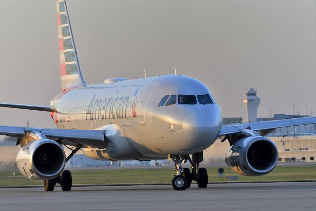 American Airlines airplane on runway