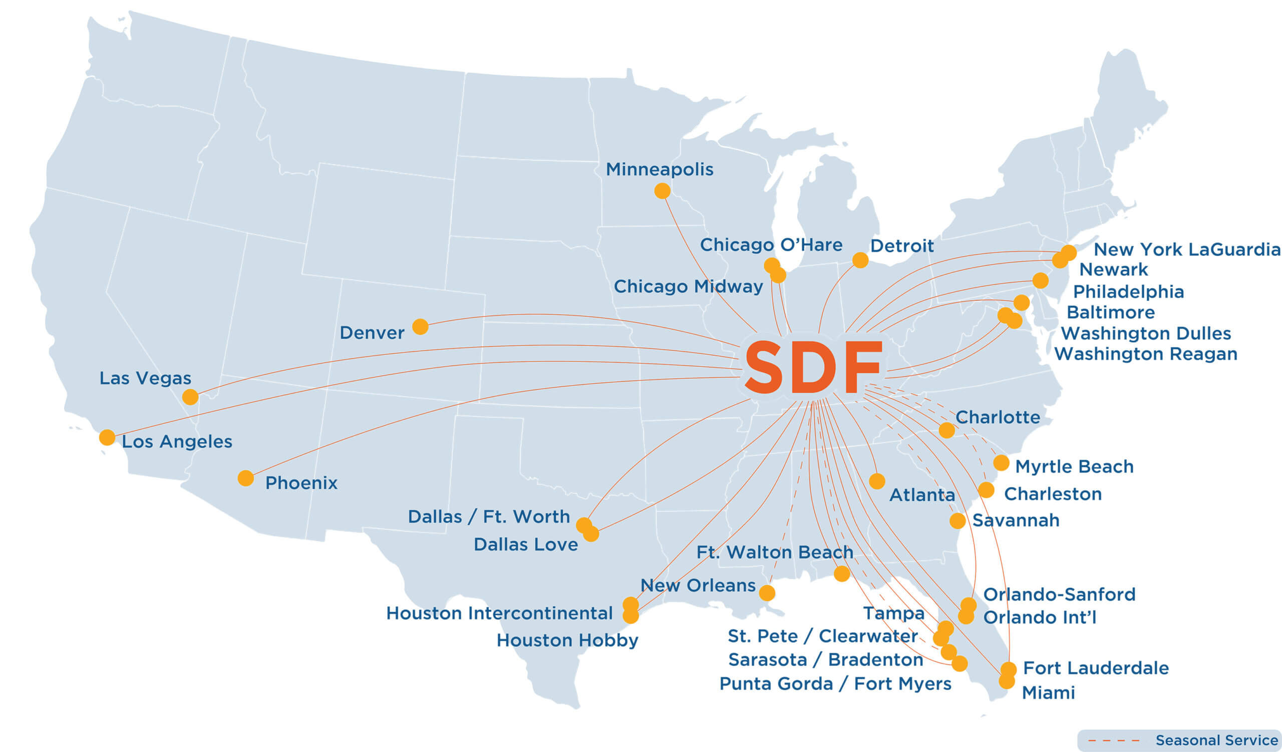 Destinations | Louisville Muhammad Ali International Airport